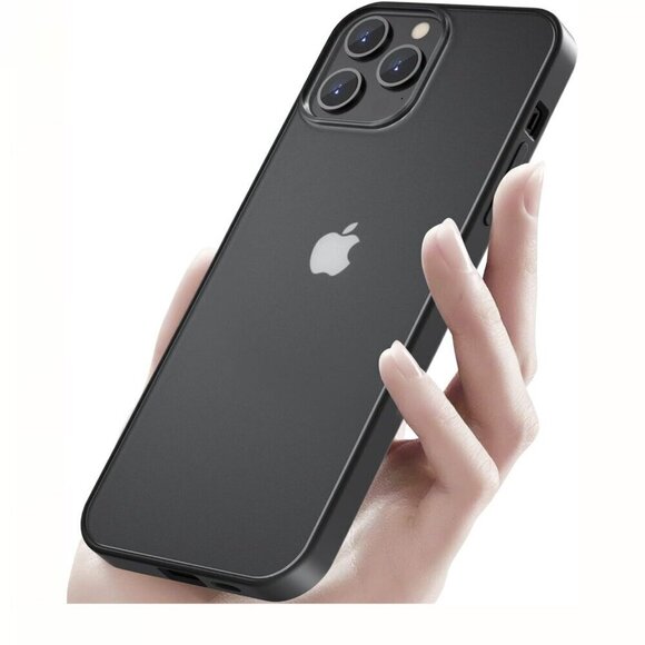 Black Rim Smoke Translucent Case iPhone 12/12 Pro Slim Shockproof Partial Matte - Picture 8 of 8